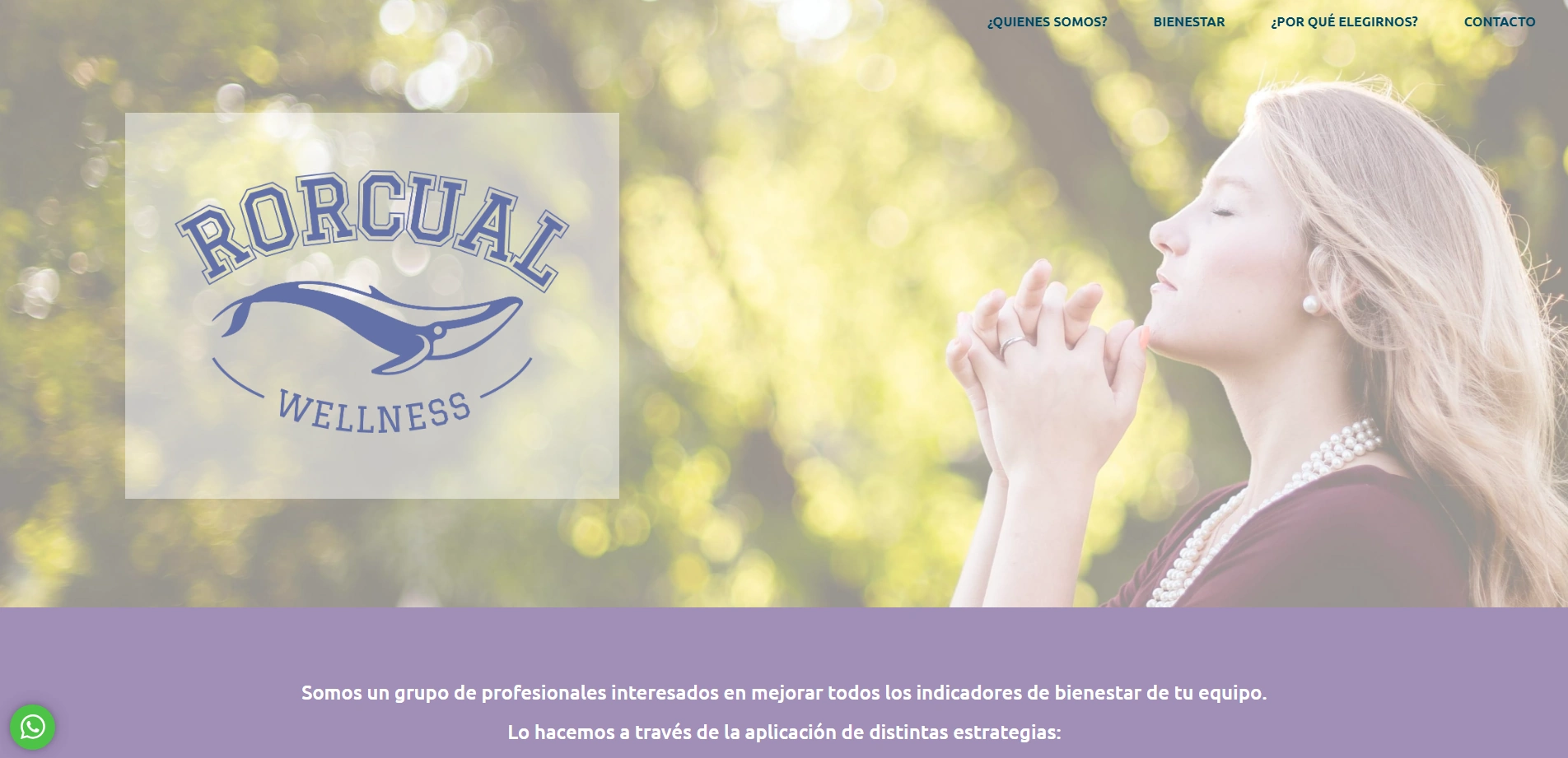 Sitio web de Rorcual Wellness